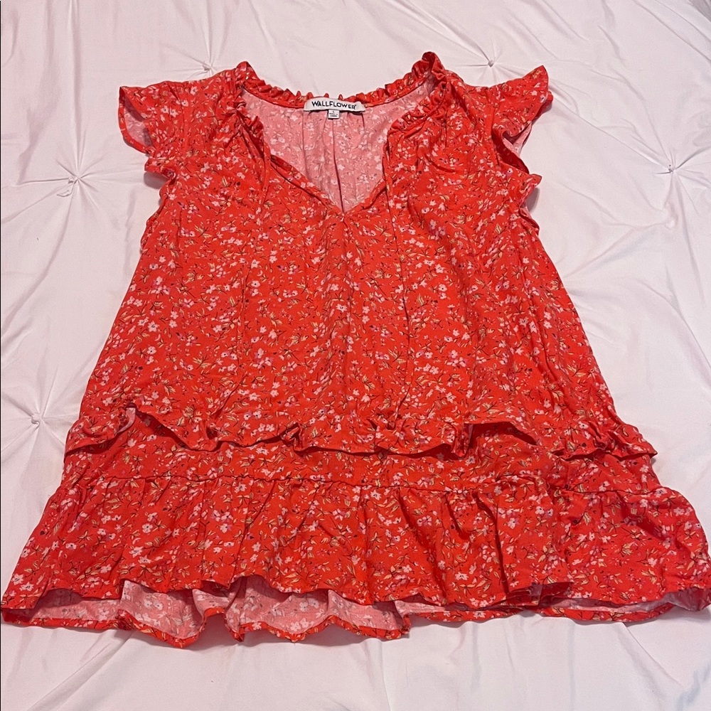 Wallflower Red Floral Women's Blouse